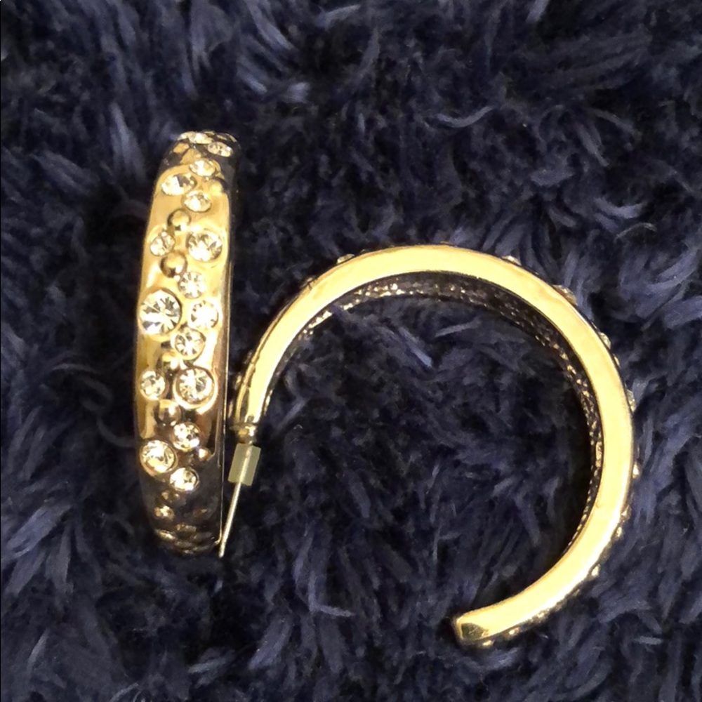 Diamond half hoop earrings